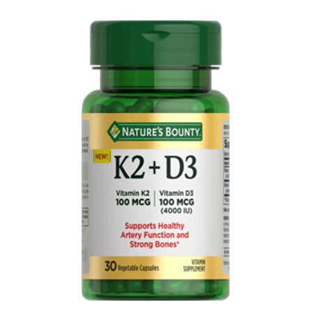 Nature's Bounty K2 + D3 Capsules 100 mcg, 30 Capsules In Pakistan