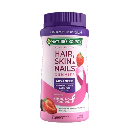 Nature's Bounty Advanced Hair Skin & Nails Gummies Strawberry 80 Gummies