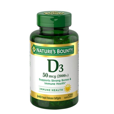 Nature’s Bounty Vitamin D3 50 mcg (2,000 IU), 240 Softgels in Pakistan